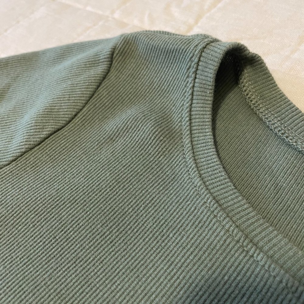 Light Green Ribbed Dress - Picture 2 of 3